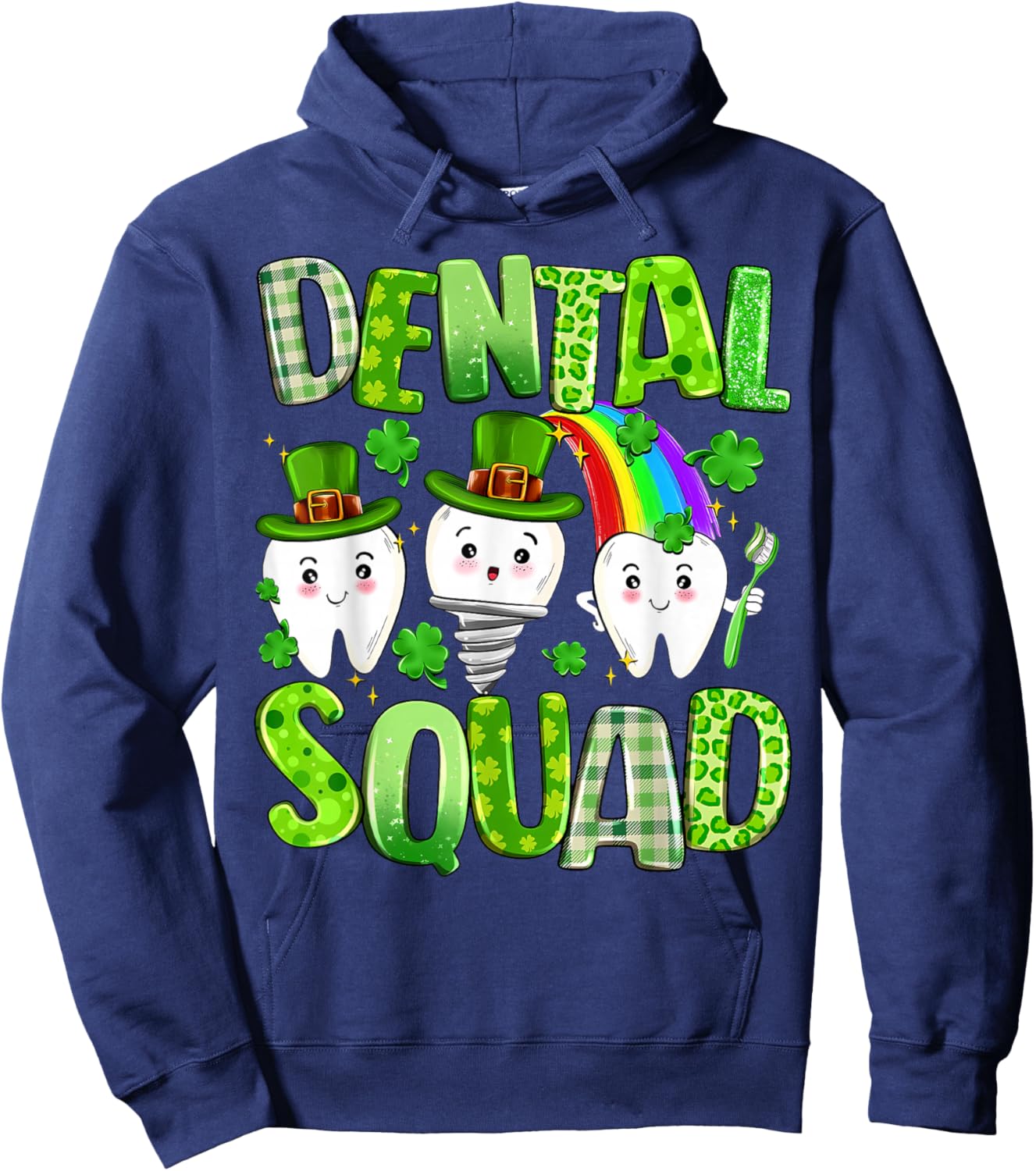 Dental Squad St. Patrick's Day Irish Dental Assistance Tooth Hoodie - Hoodie | Navy