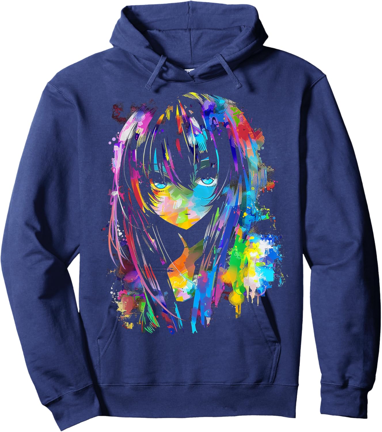 Anime Manga Graphic Colorful Art Anime Hoodie - Hoodie | Navy