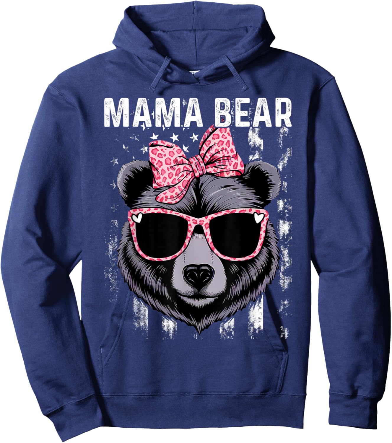 Mama Bear Face Sunglasses Mother Mother's Day Hoodie - Hoodie | Navy