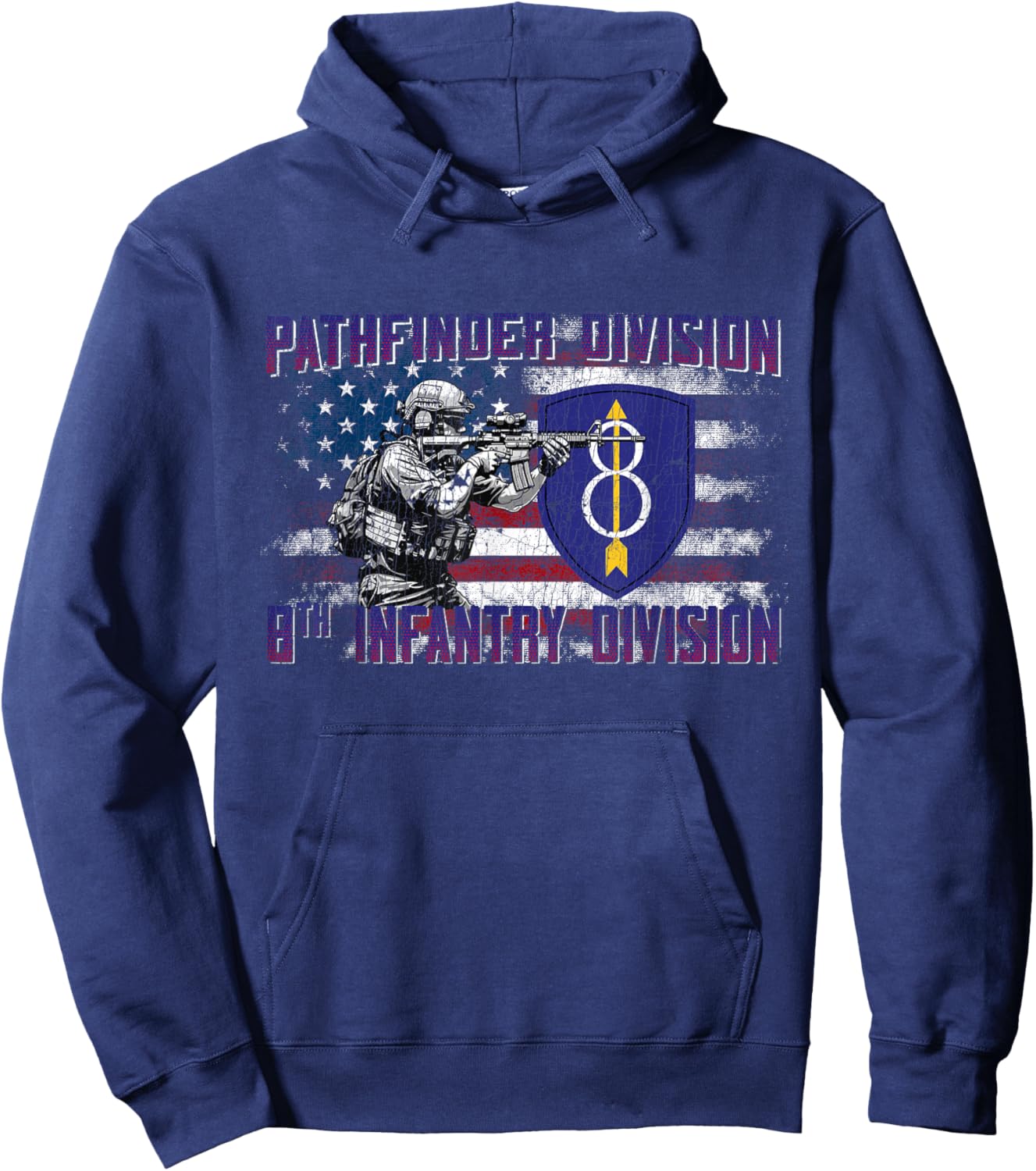 8th Infantry Division 8th ID Golden Arrow Division Gifts Hoodie - Hoodie | Navy