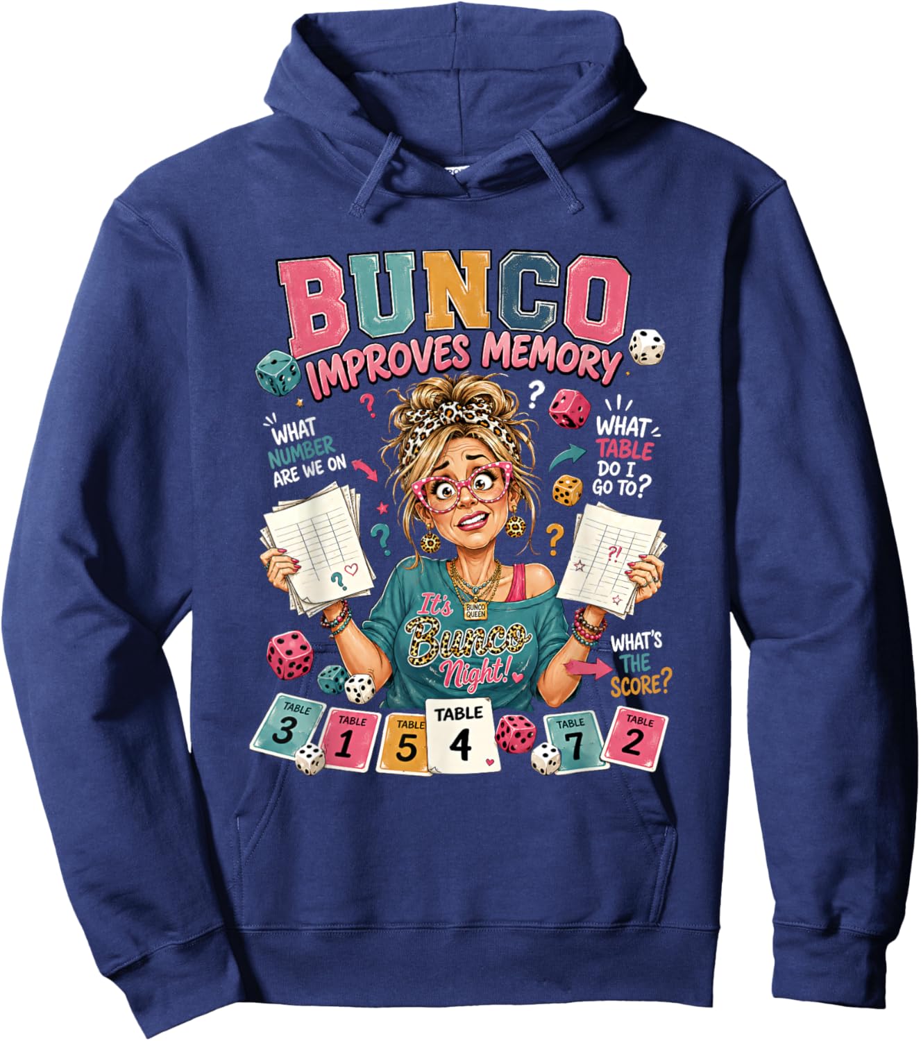 Bunco Improves Memory Funny Bunco Night Dice Game Women Hoodie - Hoodie | Navy