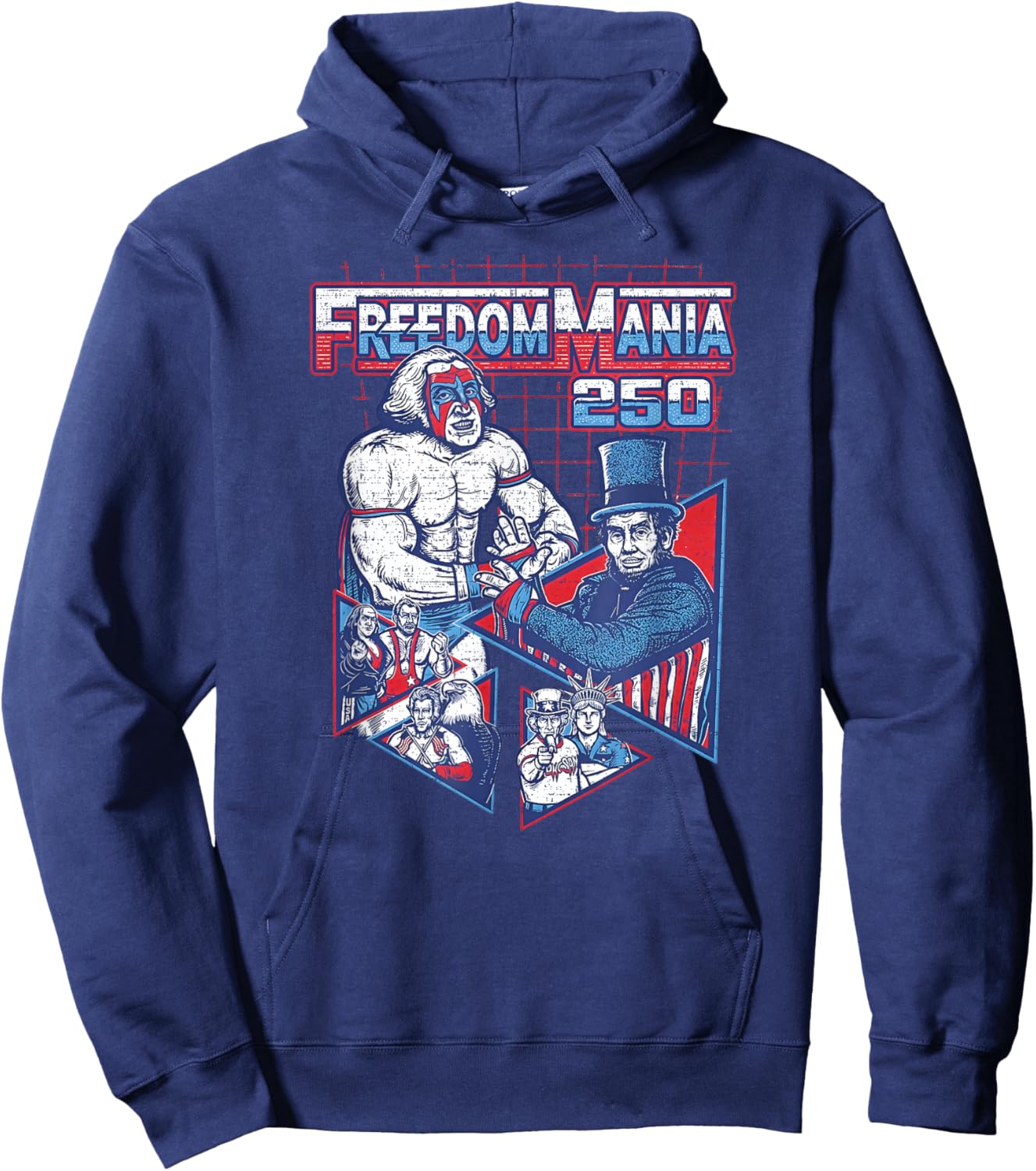 Funny FreedomMania 250 America Fourth of July Birthday Party Hoodie - Hoodie | Navy