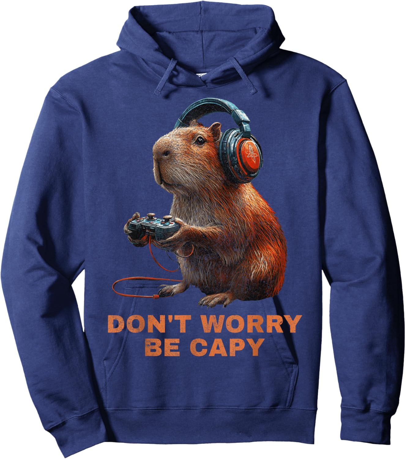 Capybara Don'T Worry Be Capy Video Game Funny Retro Vintage Hoodie - Hoodie | Navy