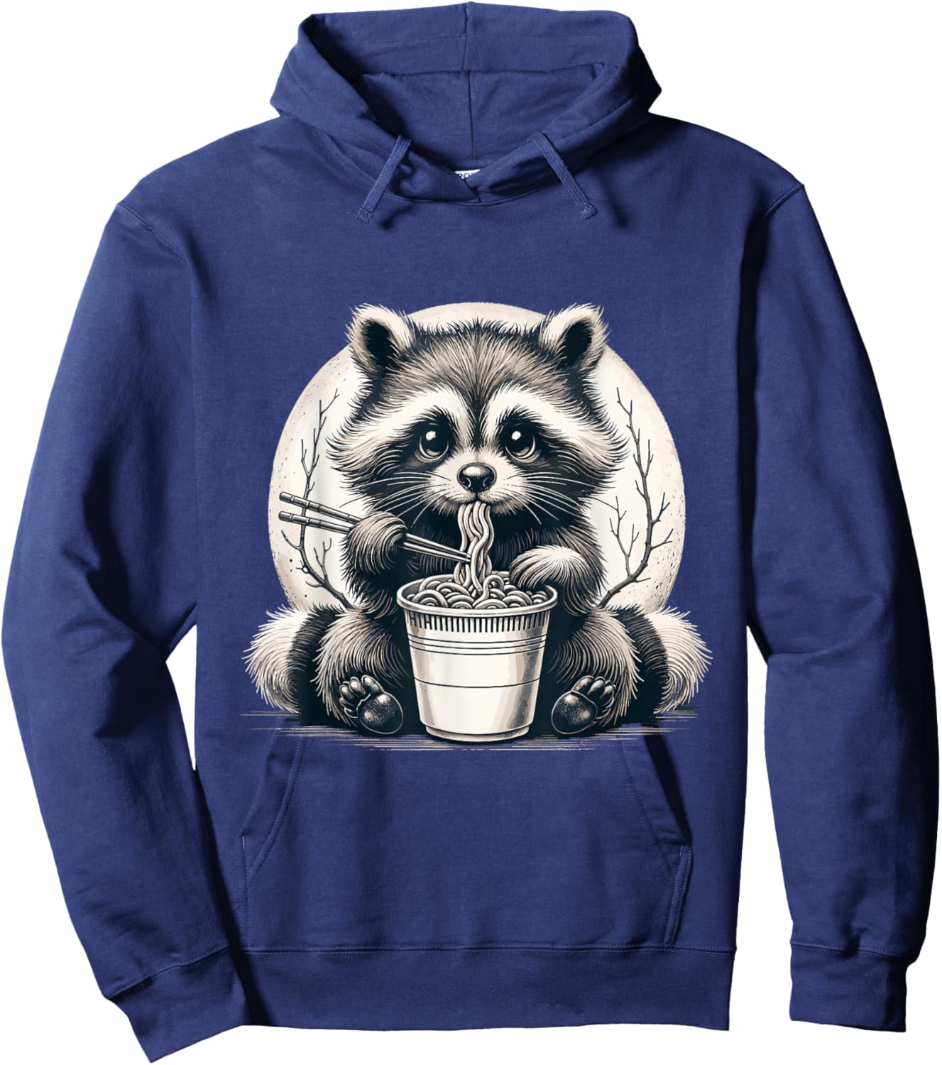 Raccoon Eating Ramen Shirt Instant Noodle Cup Racoon Lover Hoodie - Hoodie | Navy