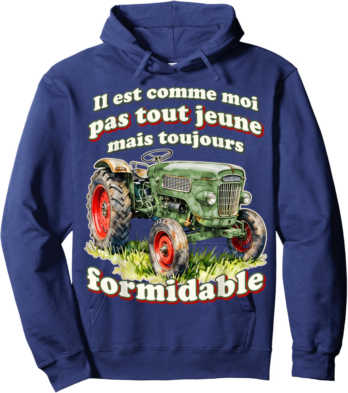 Tractor Farmer Great Gift Old Tractor Humor Hoodie - Hoodie | Navy