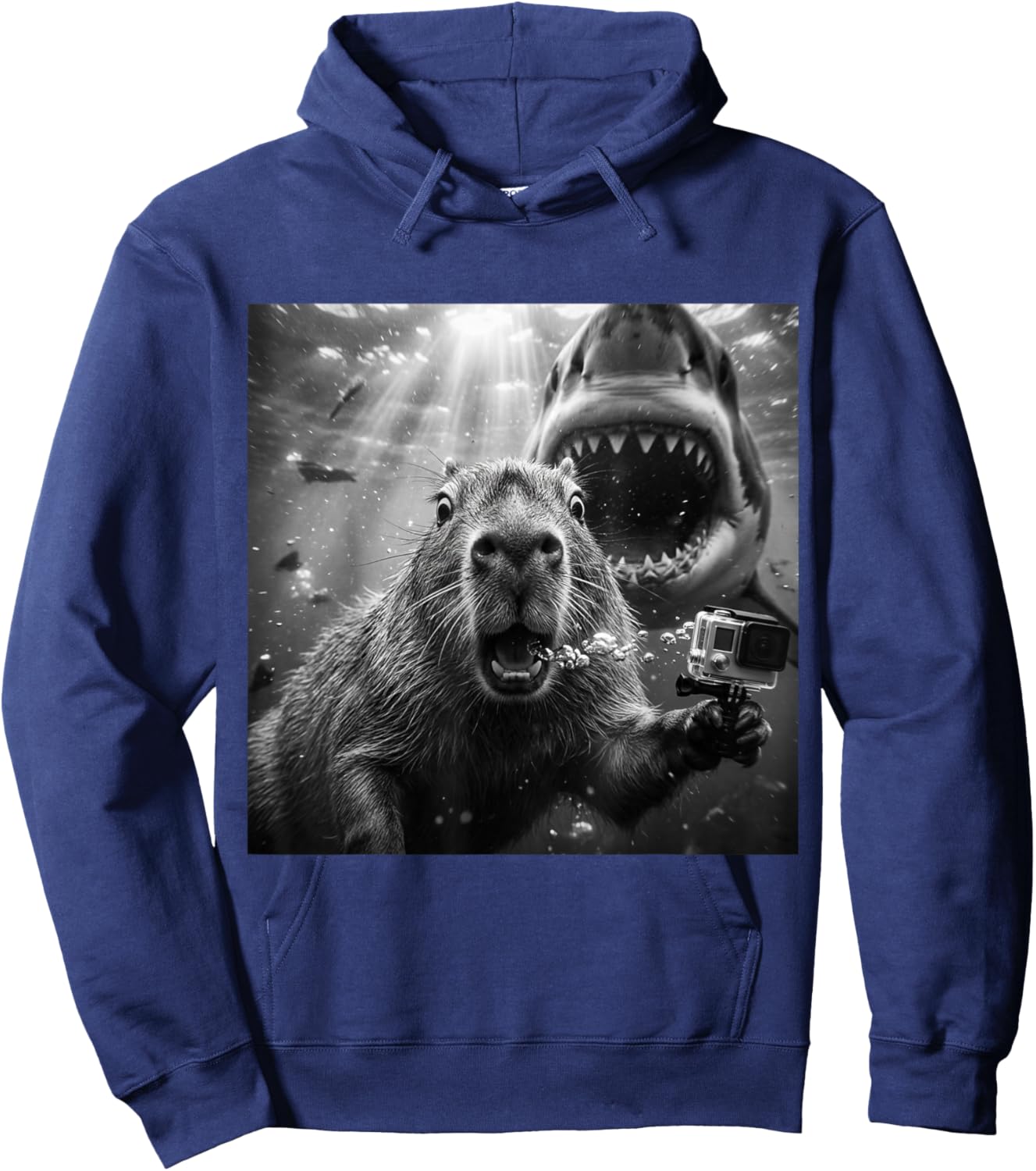 Capybara Selfie Unterwasser Lustige Szene Illustration Hoodie - Hoodie | Navy