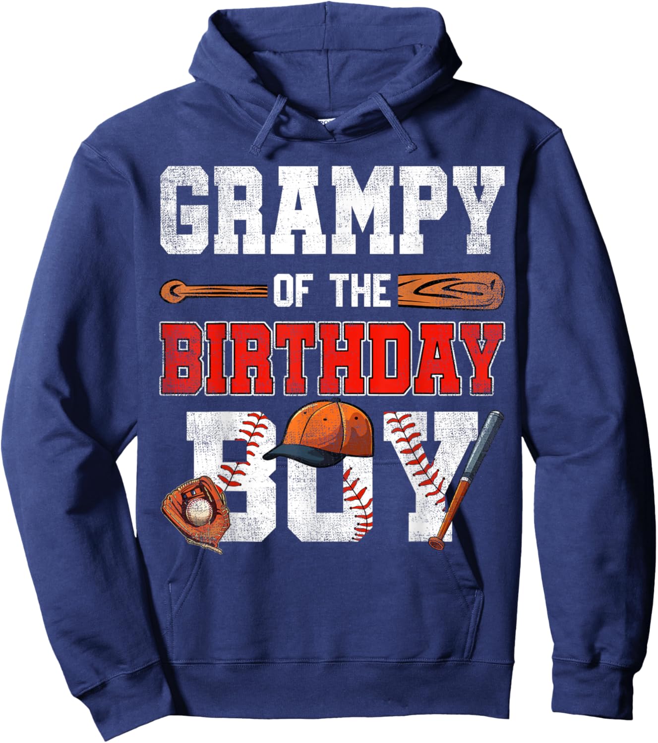 Grampy Of The Birthday Boy Baseball Bday Family Hoodie - Hoodie | Navy