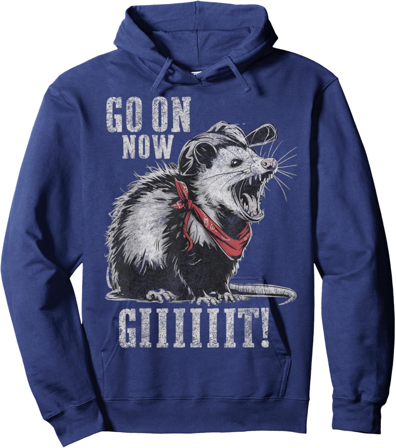 Go On Now Git Western Vintage Cowboy Opossum Hoodie - Hoodie | Navy