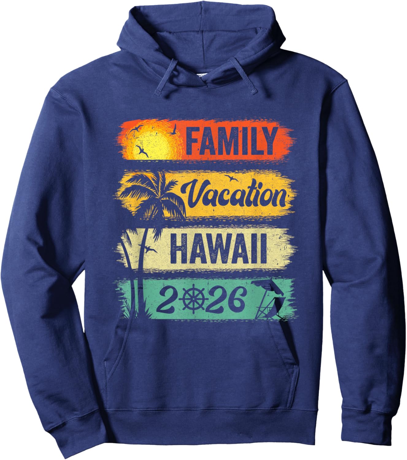 Family Hawaii Vacation 2026 Funny Matching Group Family Hoodie - Hoodie | Navy