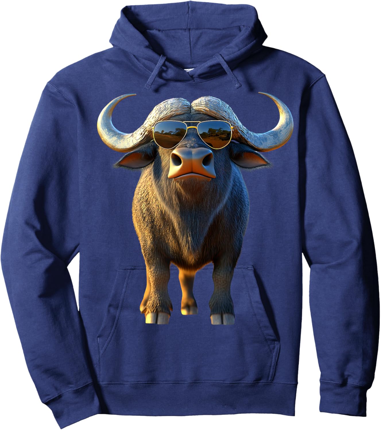 Buffalo Cape Water Buffalos Safari South African Buffalo Hoodie - Hoodie | Navy