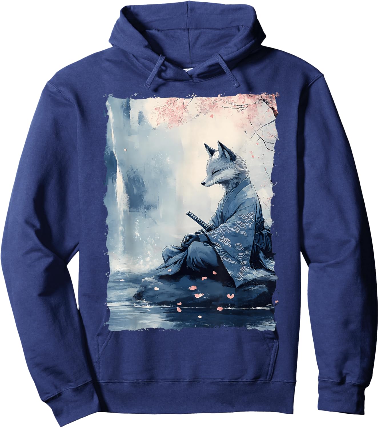 Kitsune Samurai Warrior Japan Myth Fox Spirit Hoodie - Hoodie | Navy