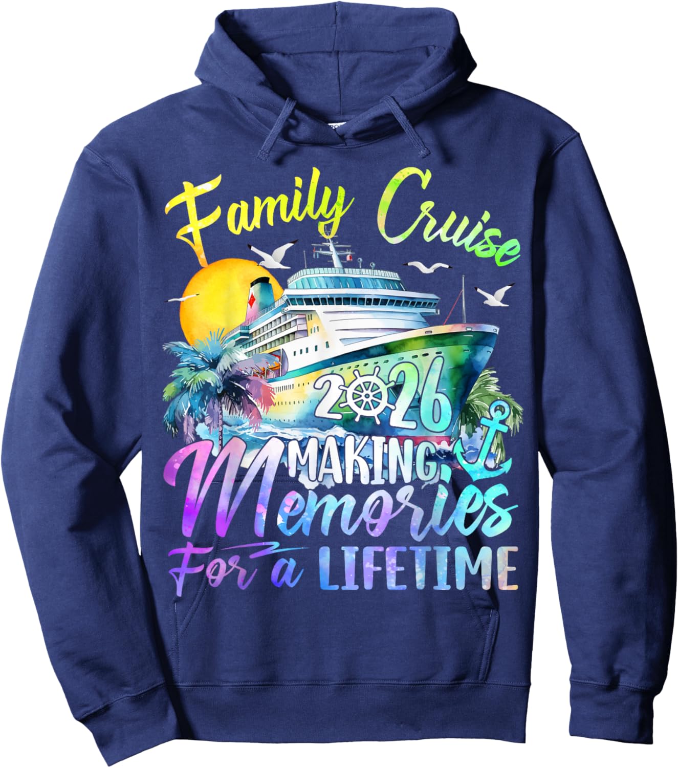 Family Cruise 2026 Family Matching Cruise Vacation Party Hoodie - Hoodie | Navy
