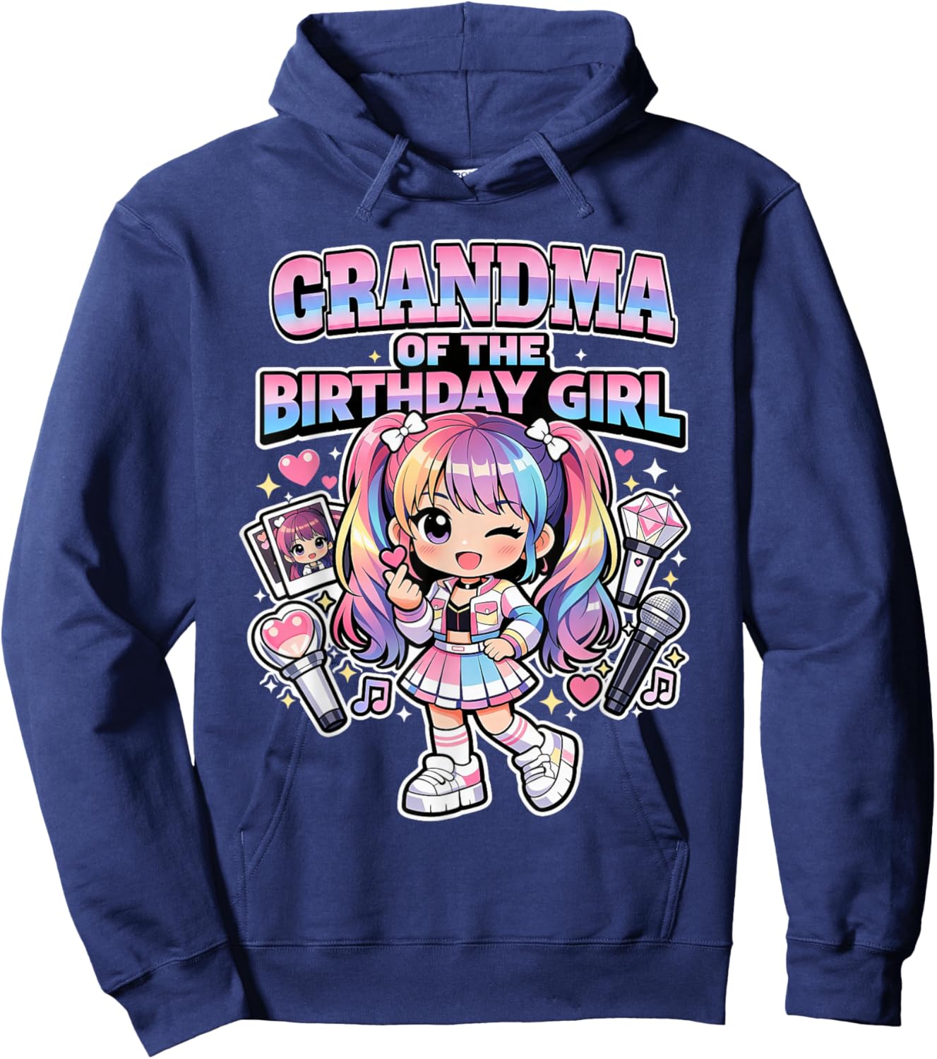 Grandma of Birthday Girl Korean Popular Music K-pop Lovers Hoodie - Hoodie | Navy