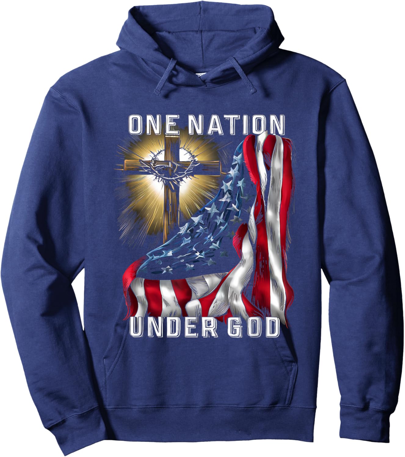 America One Nation Under God Hoodie - Hoodie | Navy