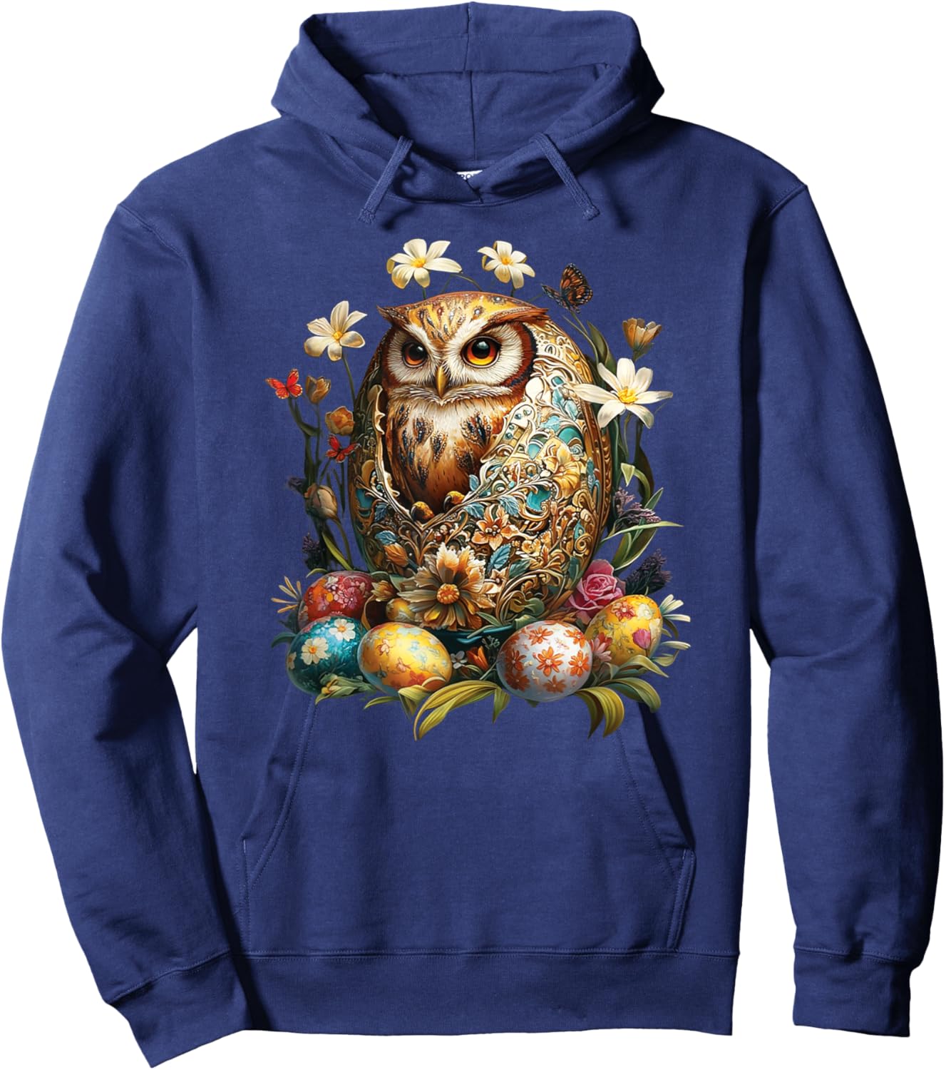 Easter Eggs - An Owl From An Easter Egg, Happy Easter Day Hoodie - Hoodie | Navy