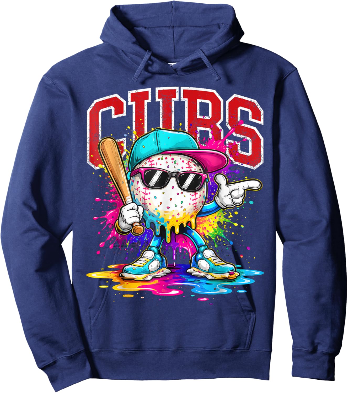 Vintage Cubs Name Personalized Retro Women Kid Hoodie - Hoodie | Navy