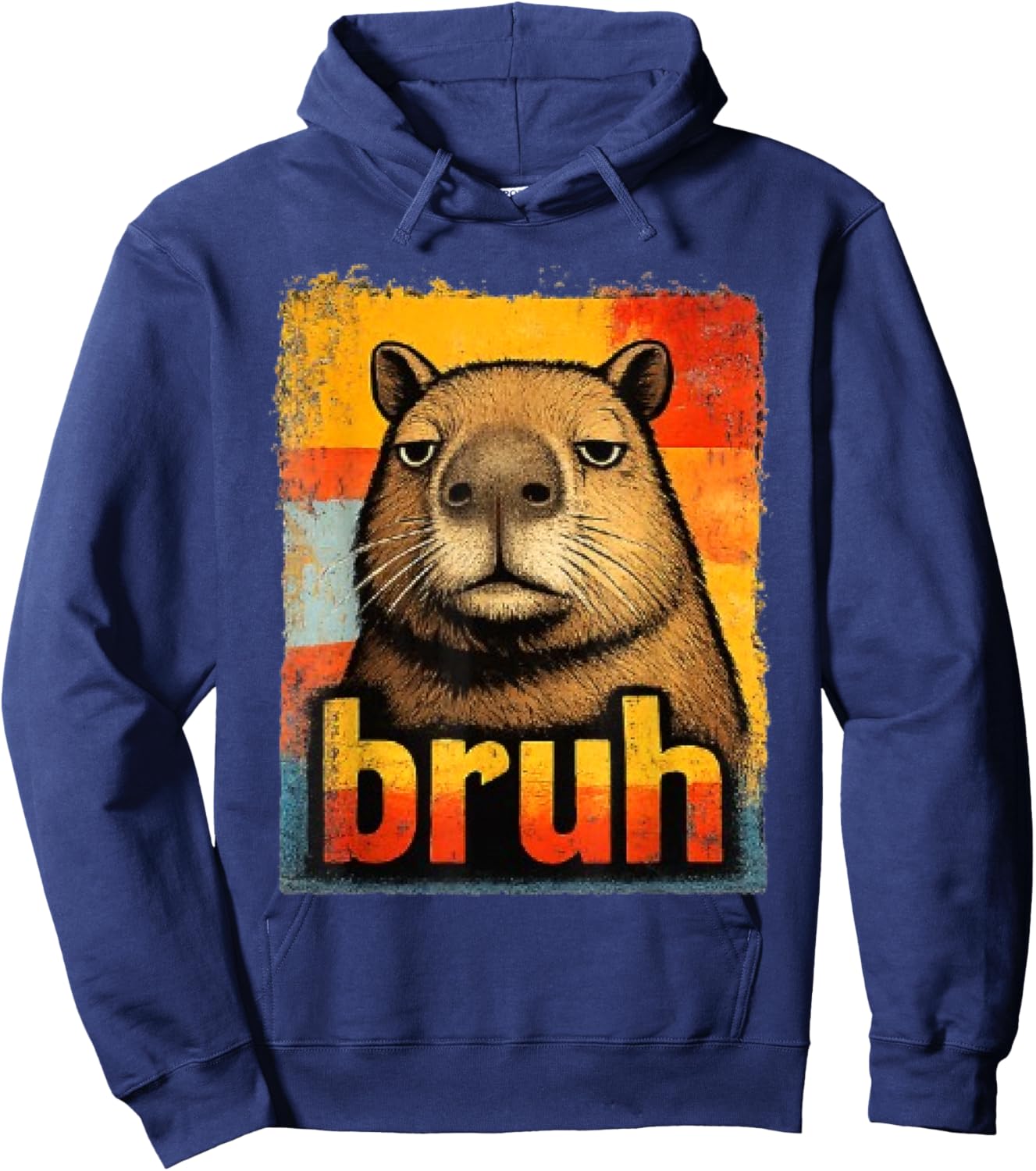 Funny Graphic Meme Capybara Bruh for Boys Girls Men Women Hoodie - Hoodie | Navy