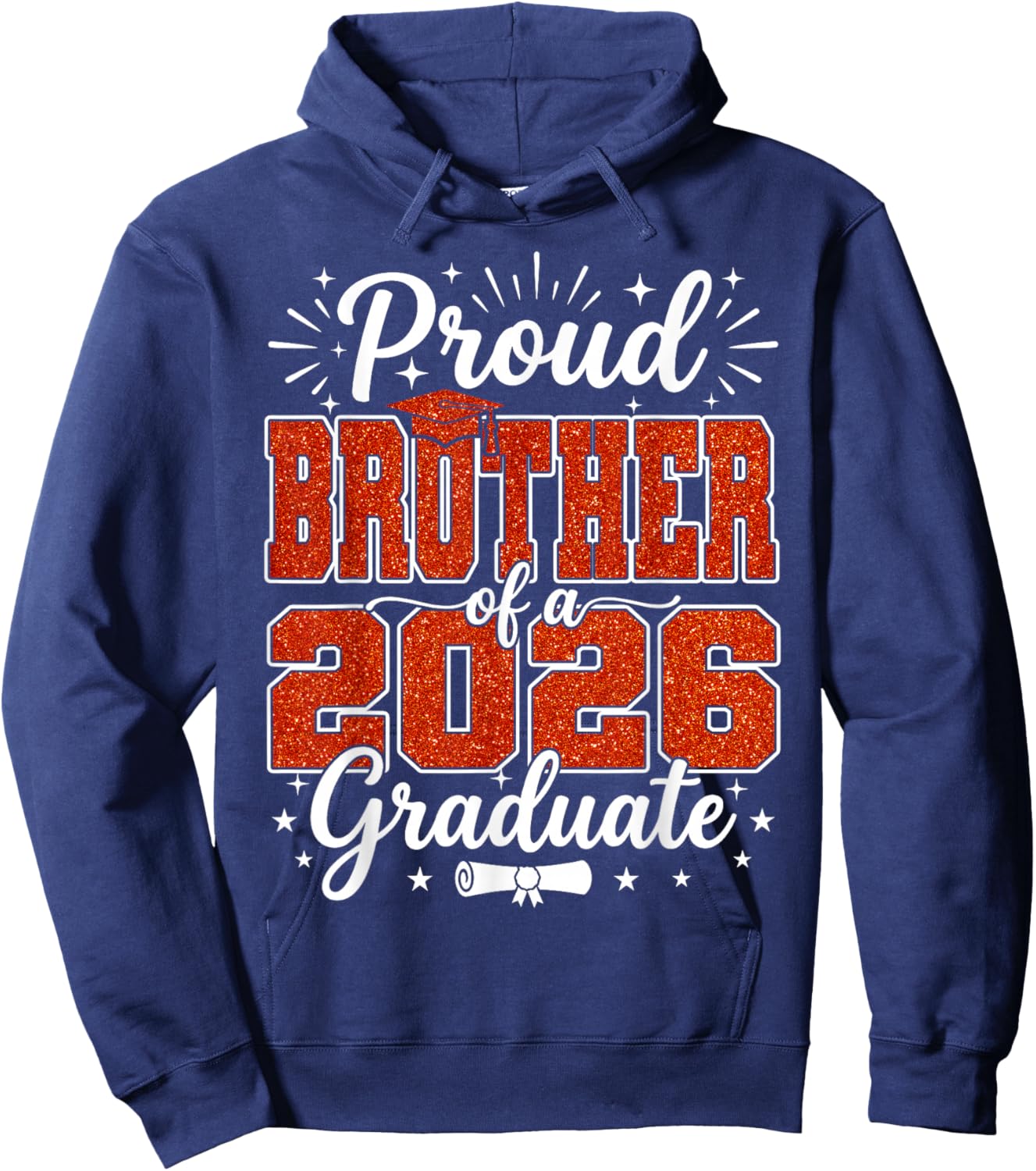 Proud Brother of 2026 Graduate Senior Graduation Family Hoodie - Hoodie | Navy