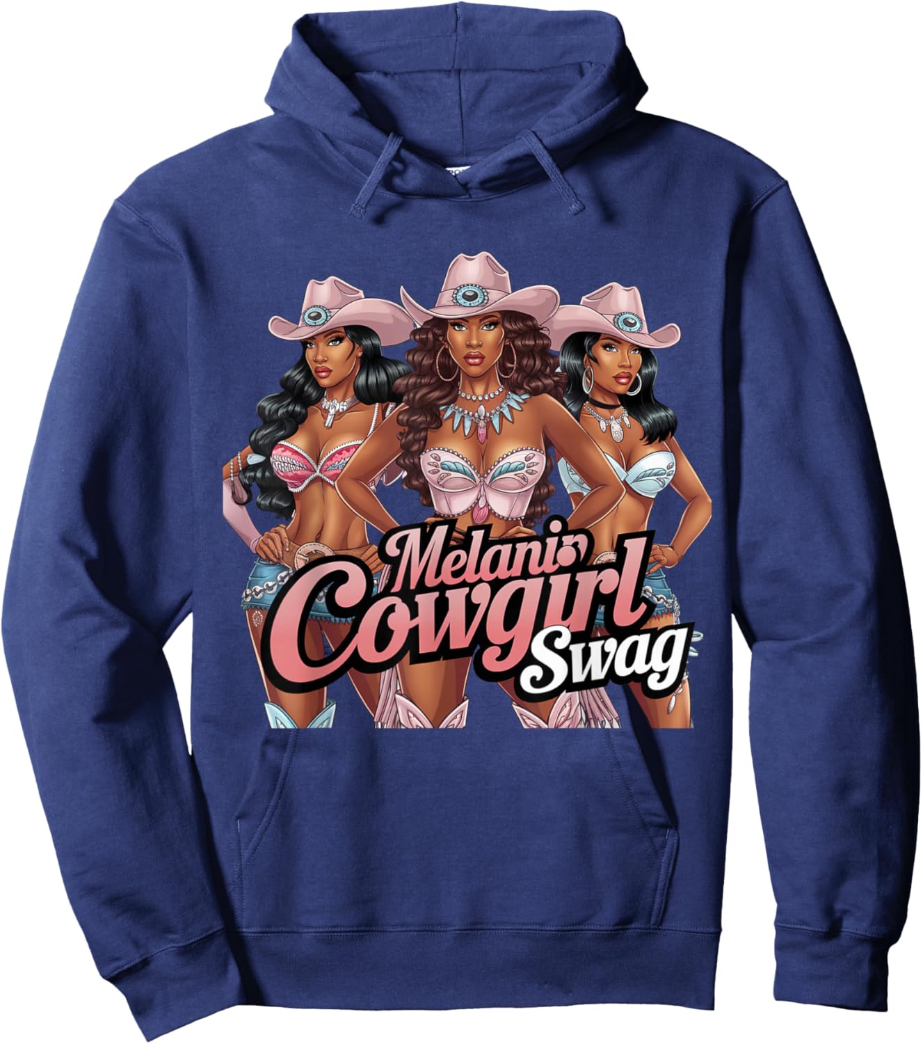 Melanin Cowgirls Swag African Melanin Cowgirl Black History Hoodie - Hoodie | Navy