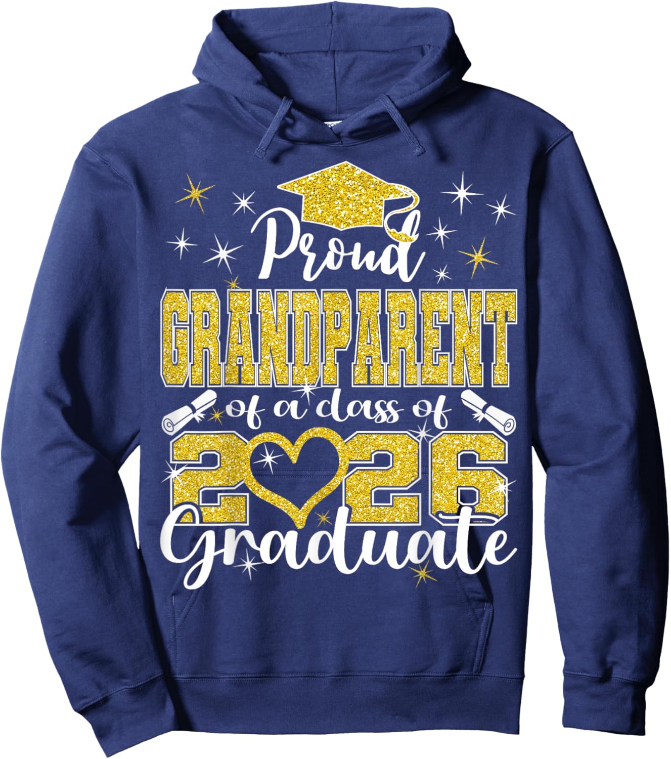 Super Proud Grandparent of 2026 Graduate Graduation Family Hoodie - Hoodie | Navy