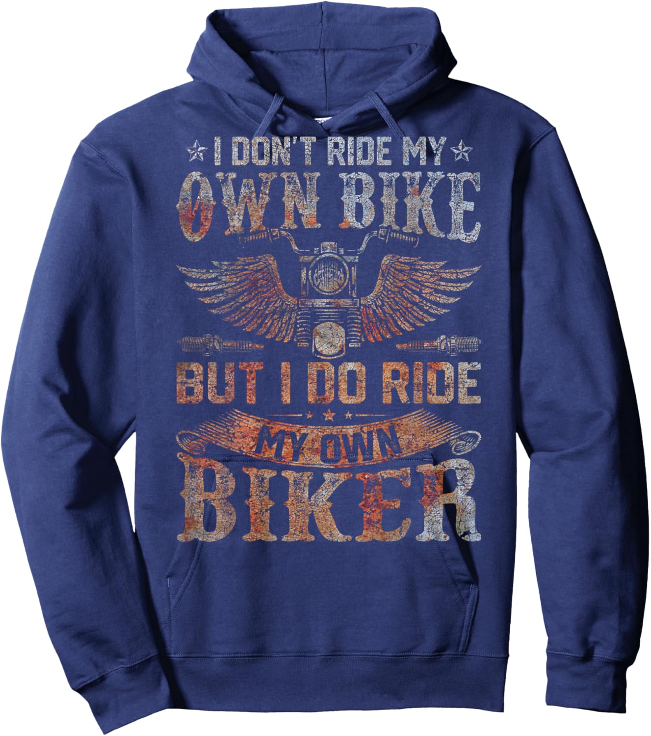 (ON BACK) i dont ride my own bike shirts women Hoodie - Hoodie | Navy
