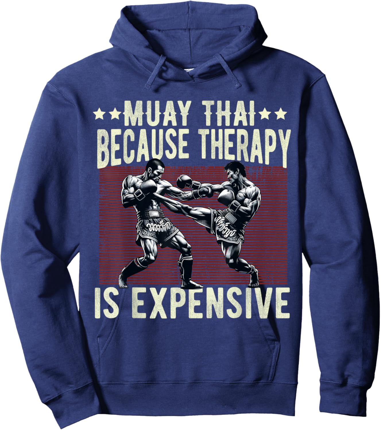Muay Thai Fighter Dad Boys Thai Kickboxing Fighting Hoodie - Hoodie | Navy