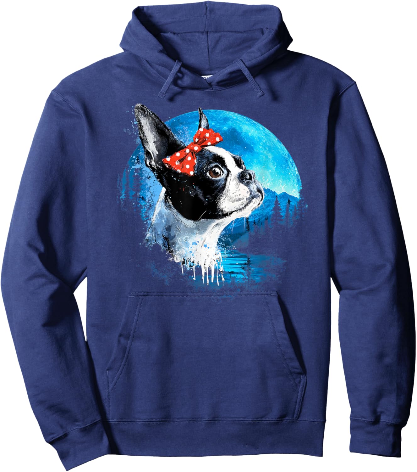 Boston Terrier Mom Dog Fête des Mères Hoodie - Hoodie | Navy