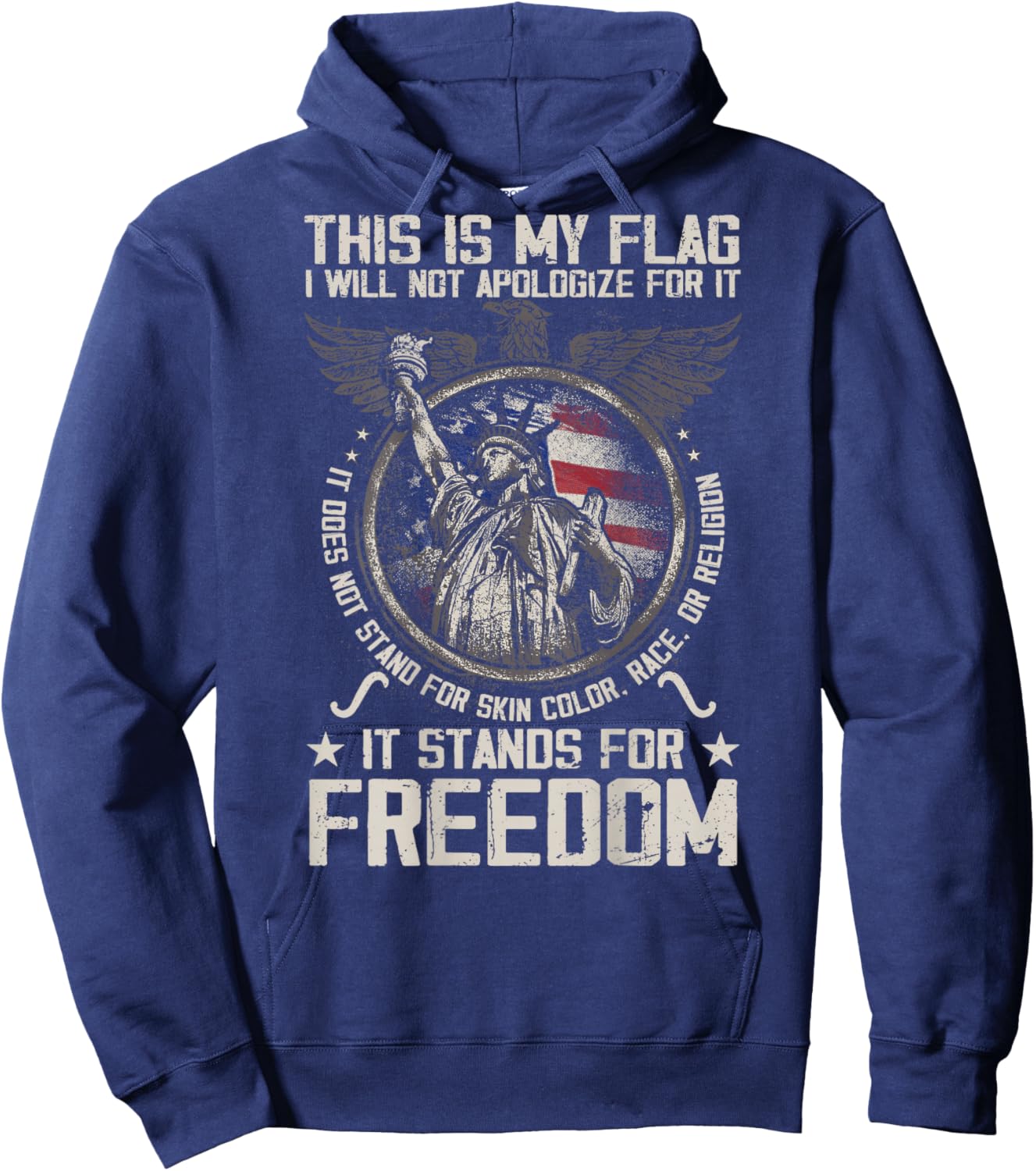 This is My Flag I Will Not Apologize for it (on Back) Hoodie - Hoodie | Navy