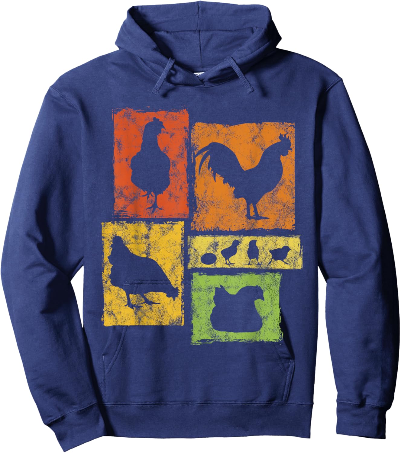 Funny Chicken Farmer Graphic I Love Chickens Men Women Kids Hoodie - Hoodie | Navy