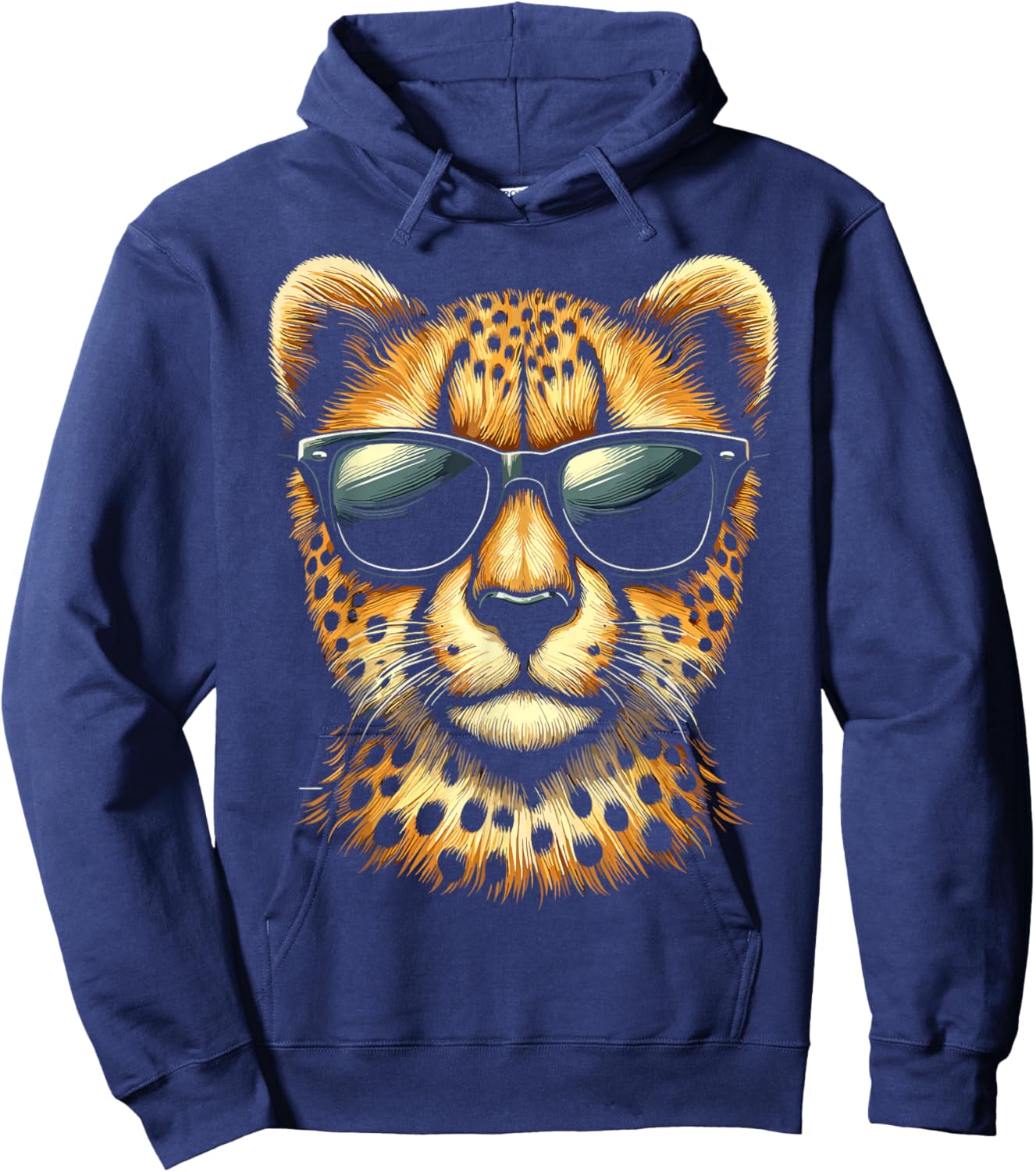 Cheetah with Sunglasses Cheetah Animal Hoodie - Hoodie | Navy
