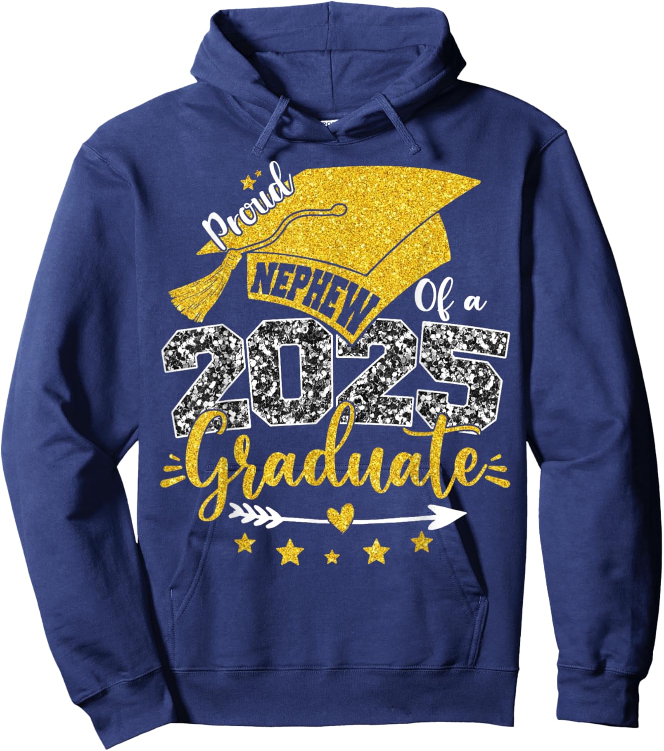 Proud Nephew Of A Class Of 2025 Graduate Senior Graduation Hoodie - Hoodie | Navy