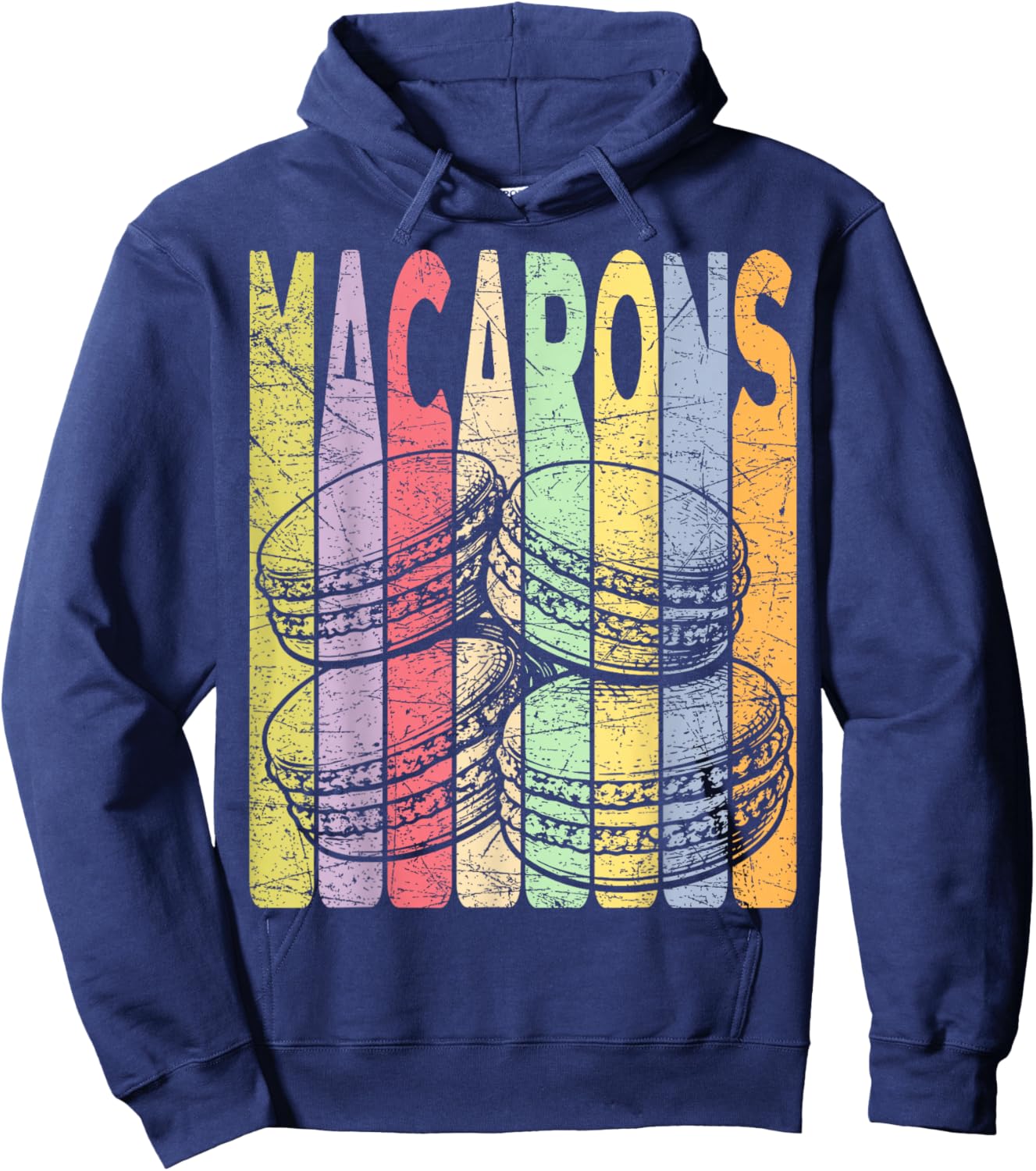 Macarons Vintage French Macaron Confection Hoodie - Hoodie | Navy