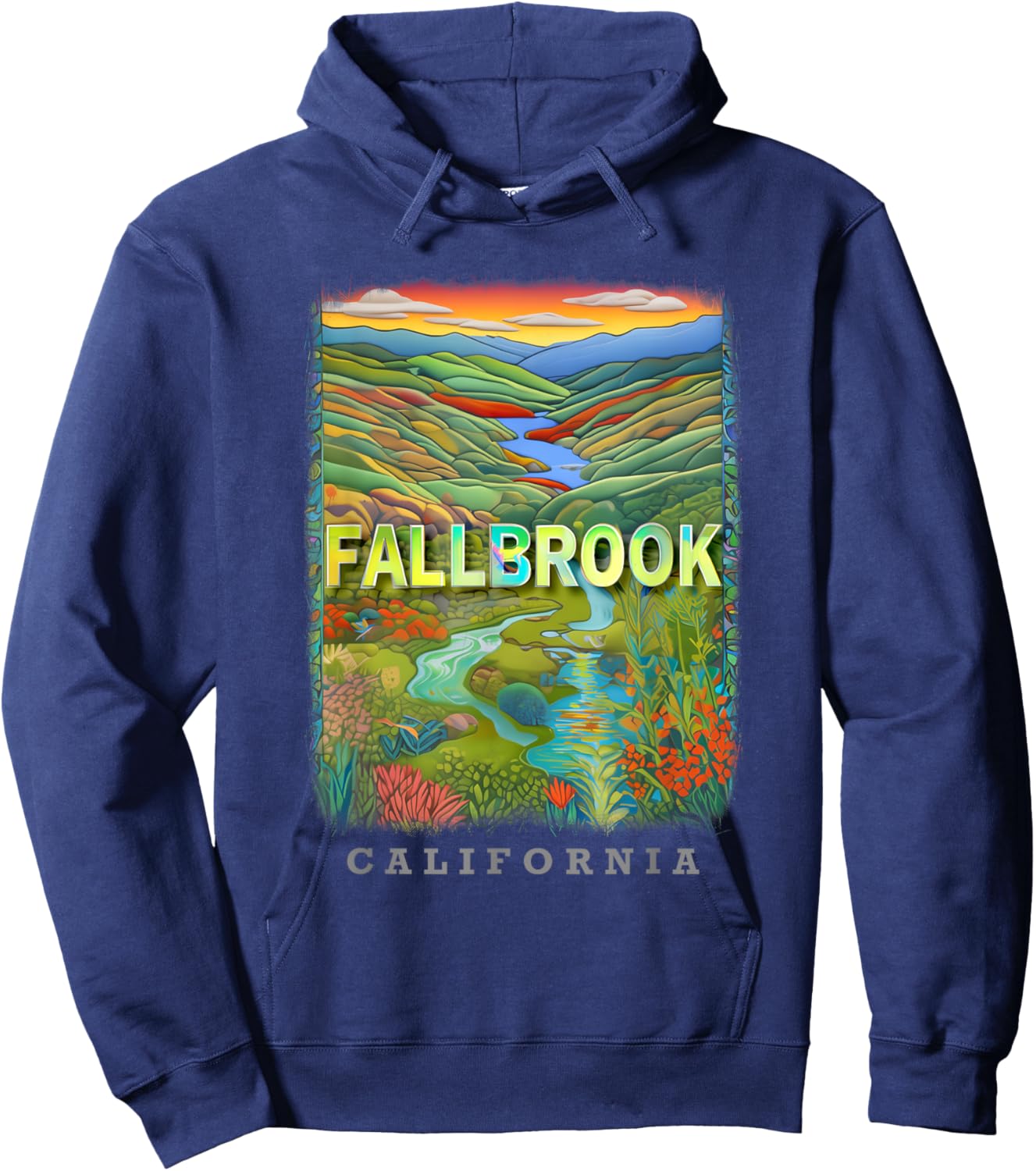Fallbrook California CA Nature's Retreat SD484 Hoodie - Hoodie | Navy