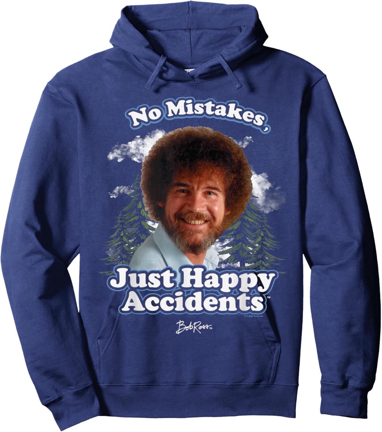 Bob Ross Happy Clouds Hoodie - Hoodie | Navy