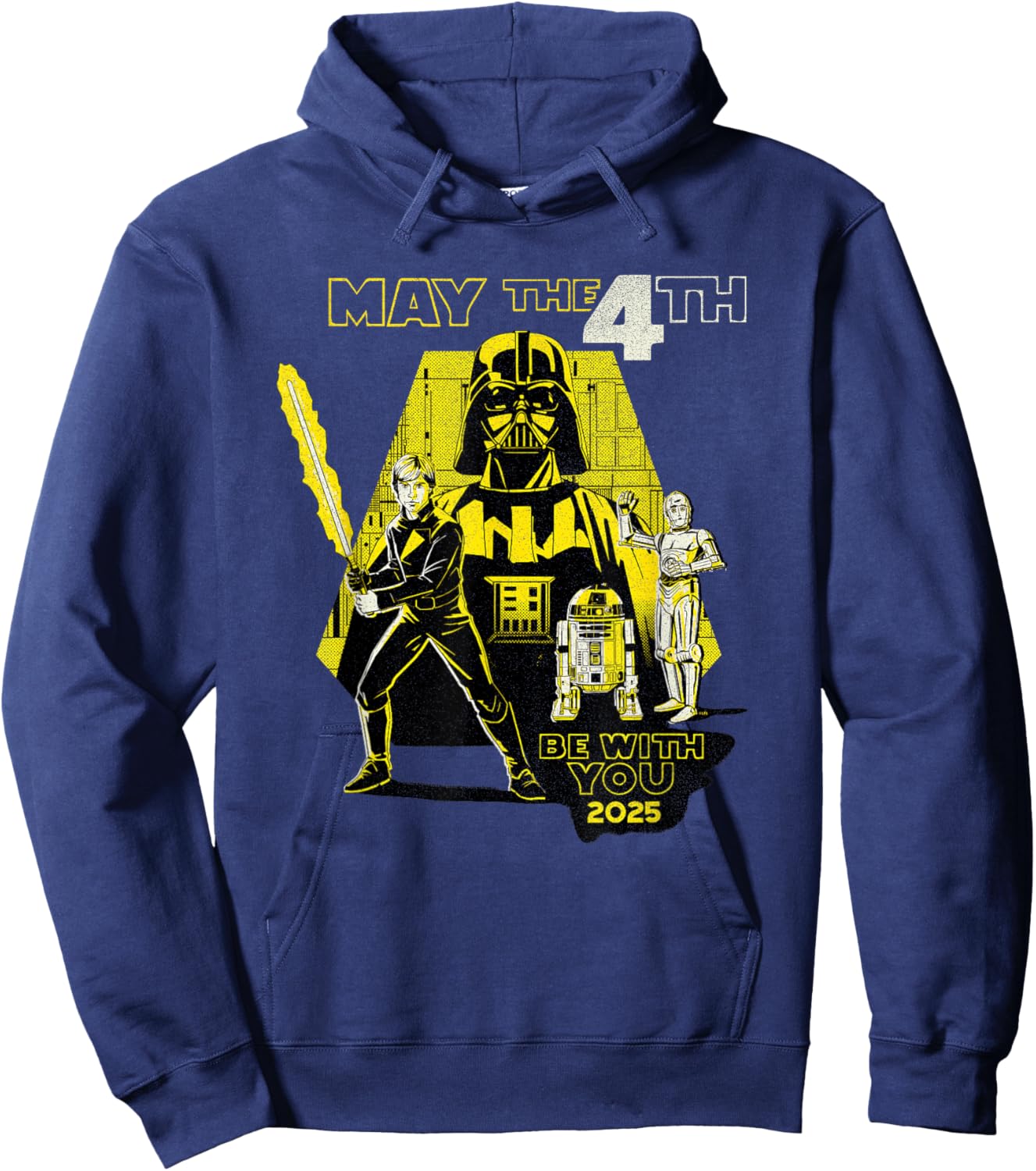 Star Wars Day: May the 4th Be With You 2025 Retro Distressed Hoodie - Hoodie | Navy