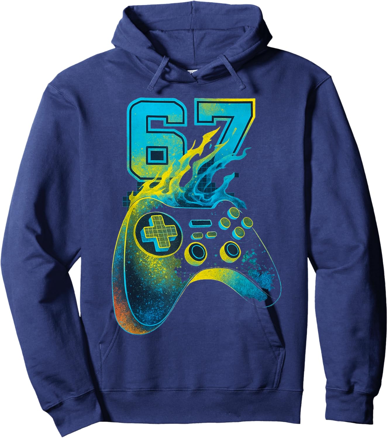 67 Game Controller Funny Gamer Slang Kids Slang Six Seven Hoodie - Hoodie | Navy