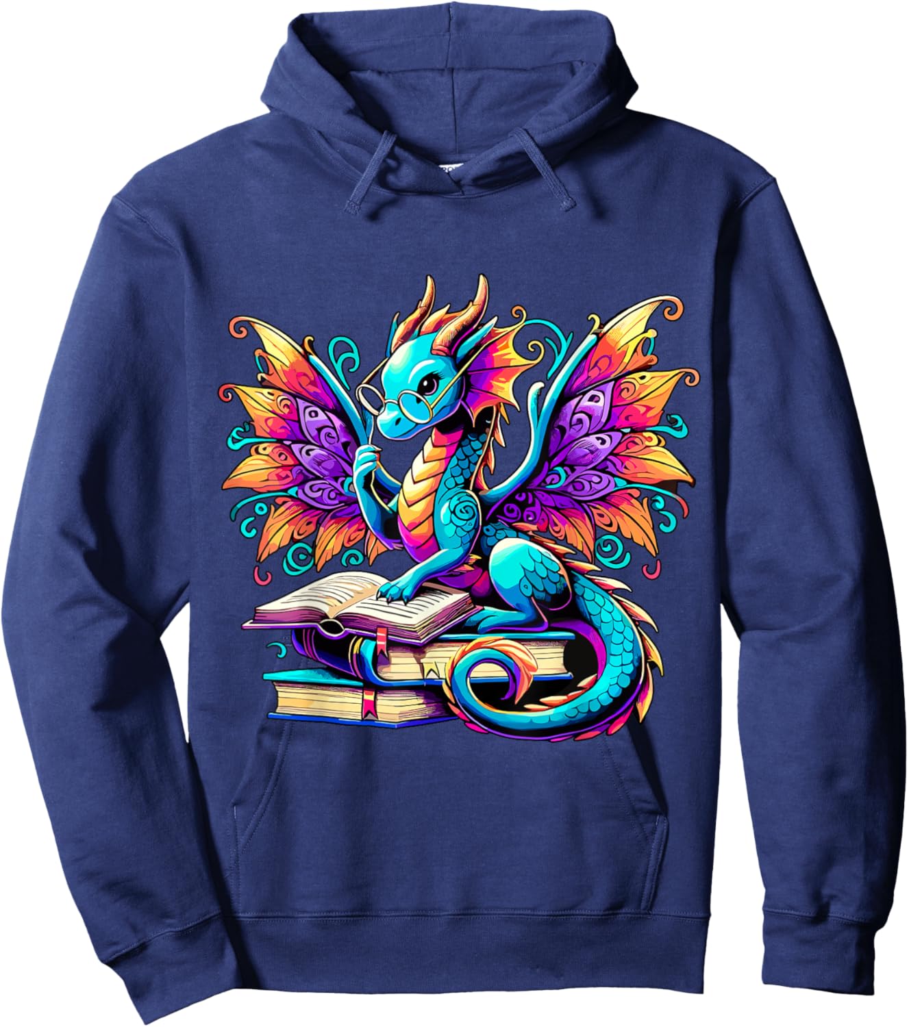 Book Dragon Reading Hoodie - Hoodie | Navy