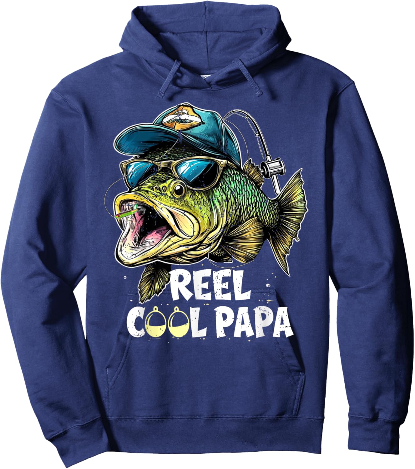 Reel Cool Papa graphic Papa Father's Day Hoodie - Hoodie | Navy