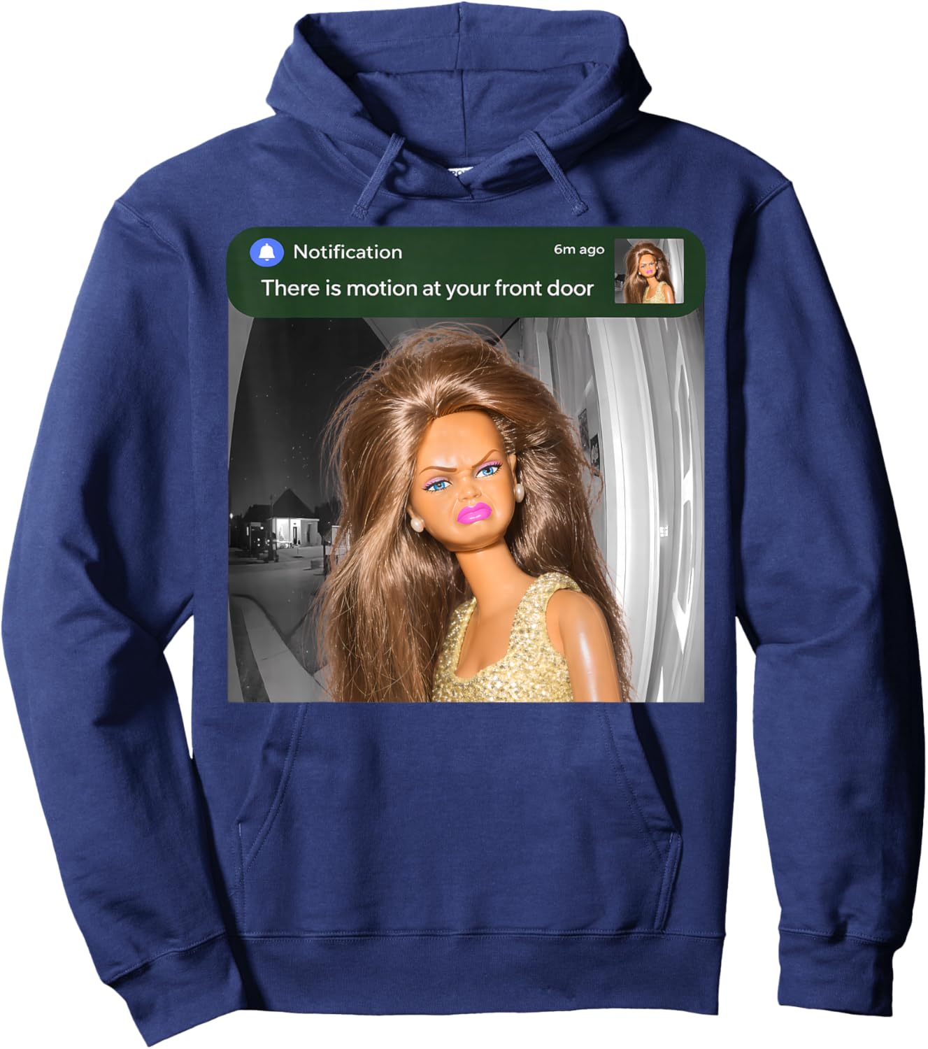 There is Motion At Your Front Door Girls Face Motion Meme Hoodie - Hoodie | Navy