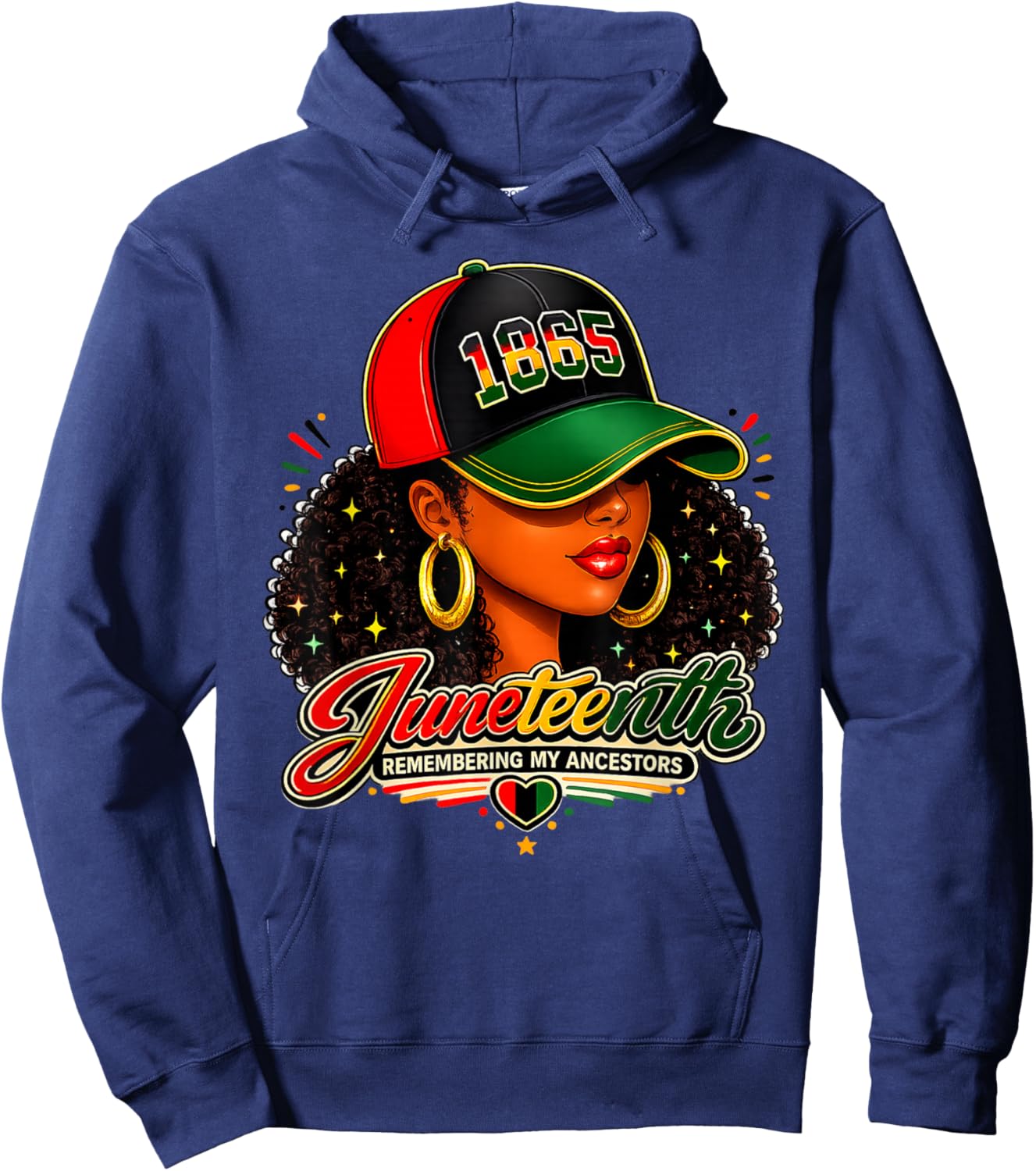 Juneteenth Remembering My Ancestors Women African American Hoodie - Hoodie | Navy
