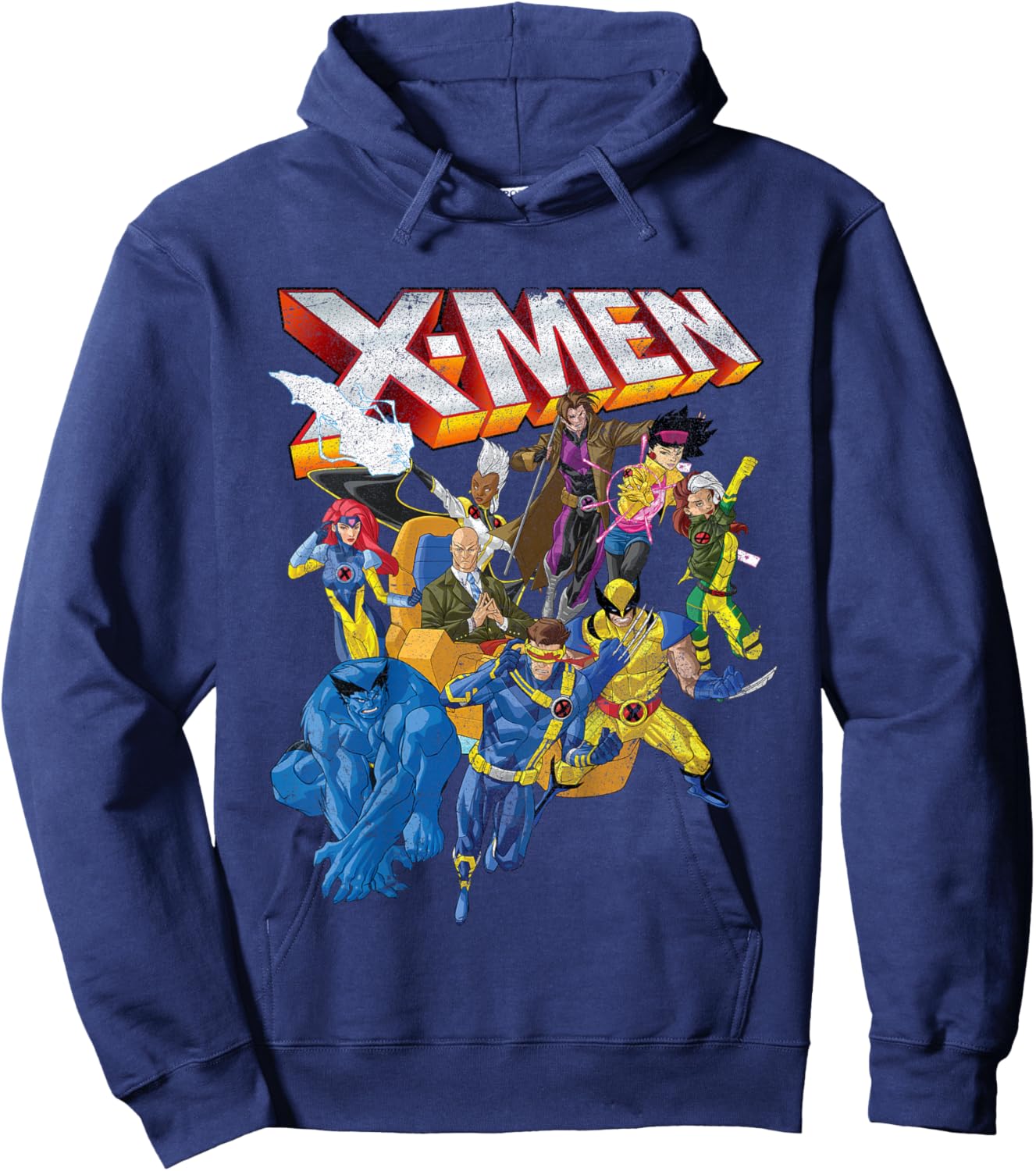 Marvel X-Men Vintage Group Shot Logo Hoodie - Hoodie | Navy