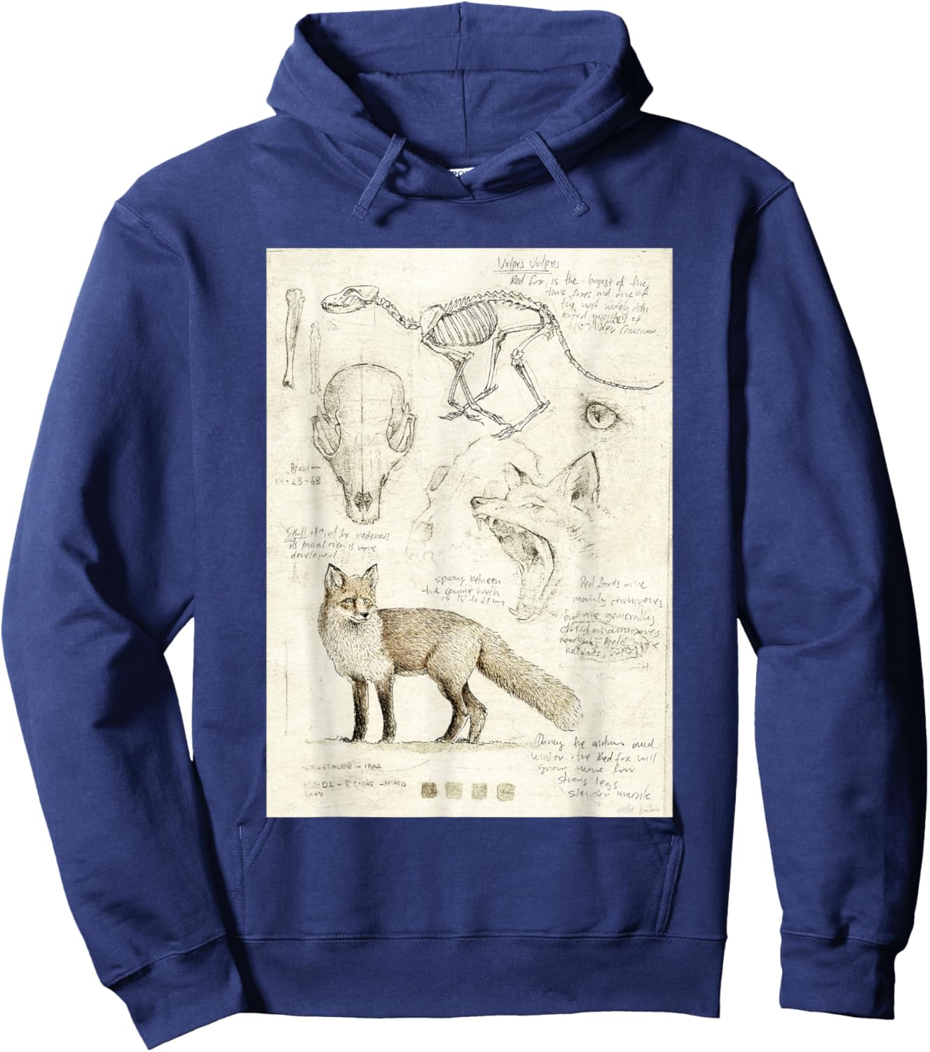 Fox Anatomy Funny Women Hoodie - Hoodie | Navy