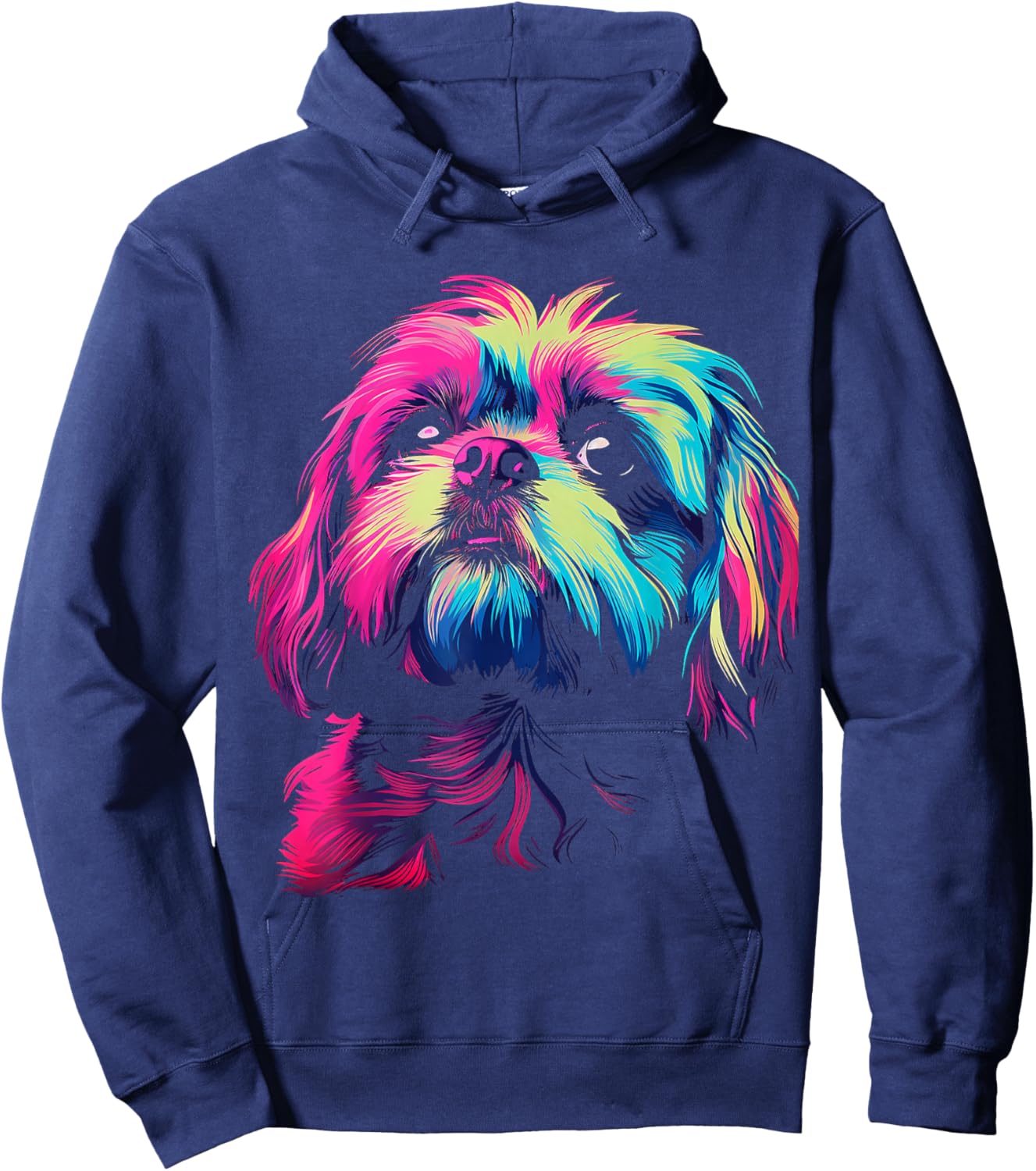 Shih Tzu Graphic Pet Illustration Dog Shih Tzu Hoodie - Hoodie | Navy