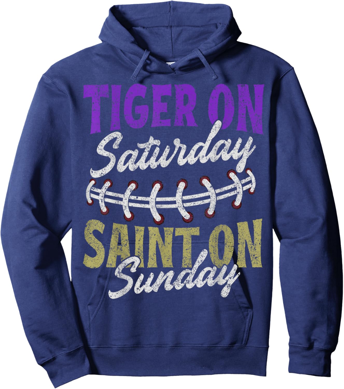 Tiger on Saturday Saint on Sunday Vintage Hoodie - Hoodie | Navy