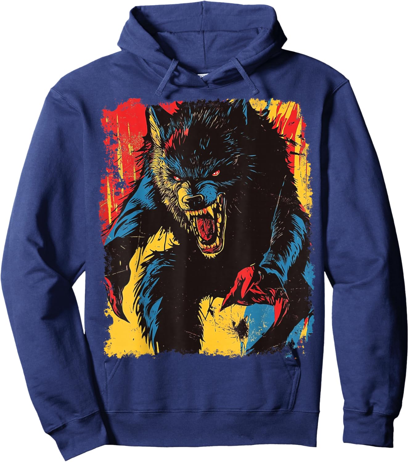 Werewolf Retro Halloween Hoodie - Hoodie | Navy
