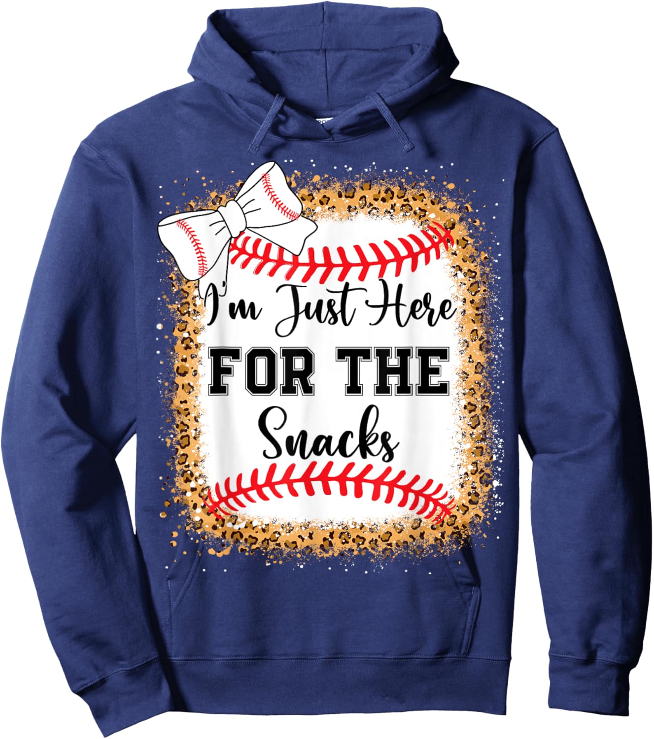 Baseball Sister Im Just Here For The Snacks Toddler Girl Hoodie - Hoodie | Navy