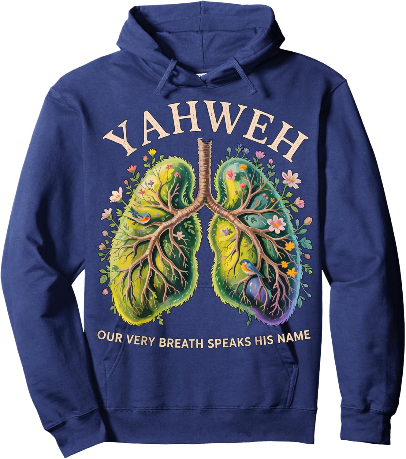 Yahweh Our Very Breath Speaks His Name Christian Hoodie - Hoodie | Navy