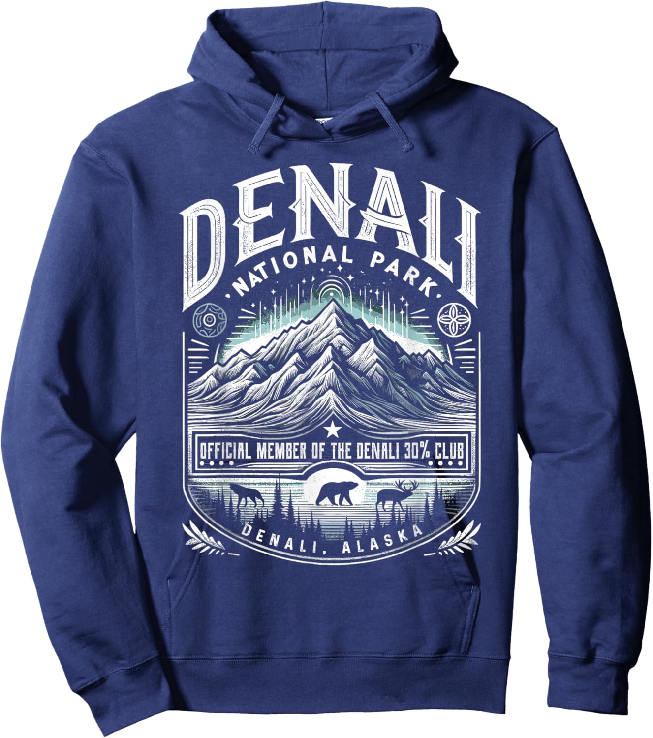 Denali 30% Club Shirt Alaska National Park Souvenir Hoodie - Hoodie | Navy