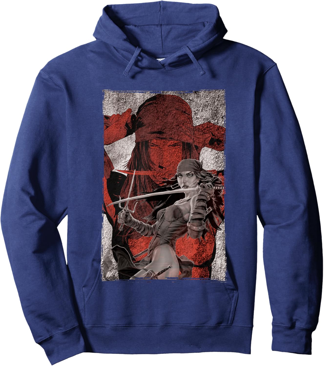 Marvel Elektra Natchios Showcase Distressed Poster Hoodie - Hoodie | Navy