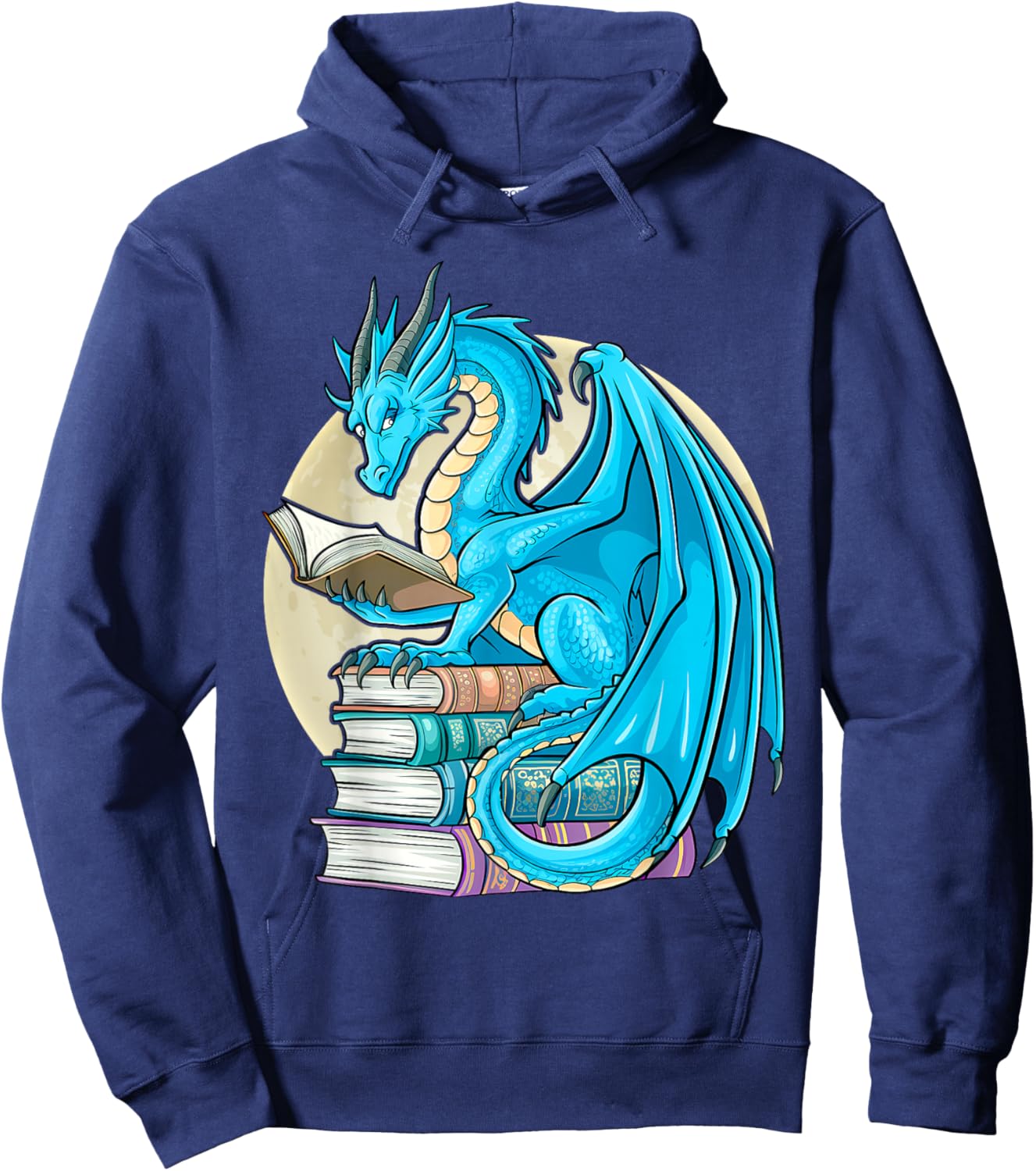 Book Lover Bookworm Reading Books Dragon Hoodie - Hoodie | Navy